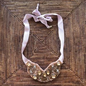 Beaded tie on necklace